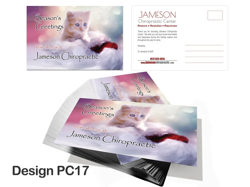 Chiropractic Christmas Postcard - Design PC17 - Christmas Postcards for Chiropractic Clinics