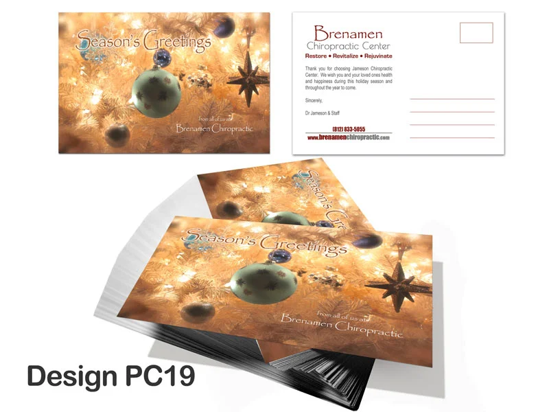 Chiropractic Christmas Postcard - Design PC19 2 Chiropractic Christmas Postcard - Design PC19 - Christmas Postcards for Chiropractic Clinics
