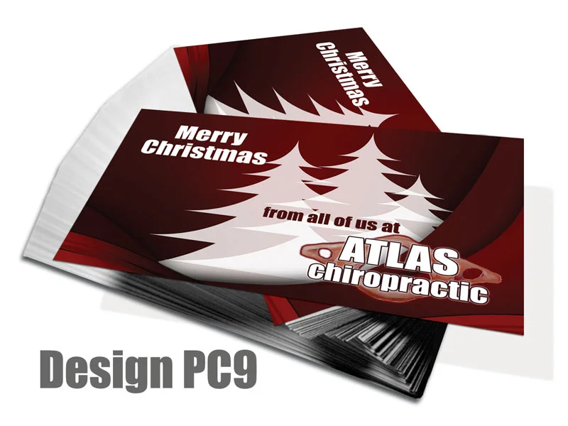Chiropractic Christmas Postcards 10 Christmas Postcard Design PC9 - Postcards for Chiropractic Clinics