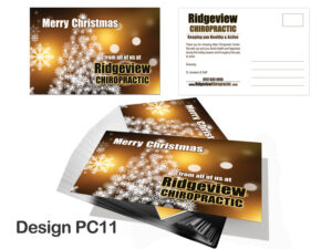Chiropractic Christmas Postcard - Design PC11 - Christmas Postcards for Chiropractic Clinics