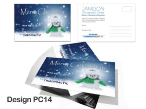 Chiropractic Christmas Postcard - Design PC14 - Christmas Postcards for Chiropractic Clinics