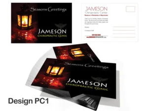Chiropractic Christmas Postcard - Design PC1 - Christmas Postcards for Chiropractic Clinics