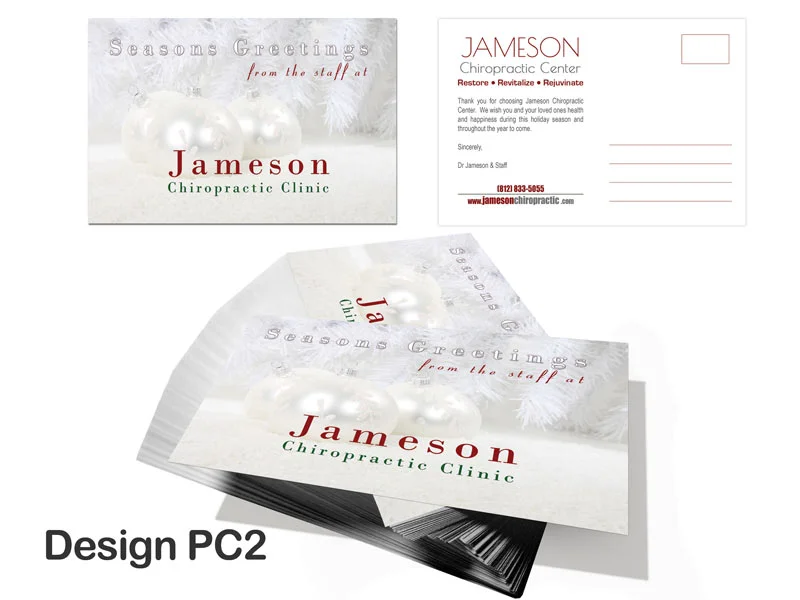 Chiropractic Christmas Postcard - Design PC2 2 Chiropractic Christmas Postcard - Design PC2 - Christmas Postcards for Chiropractic Clinics