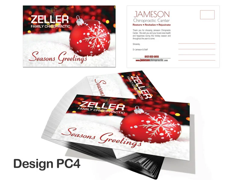 Chiropractic Christmas Postcard - Design PC4 2 Chiropractic Christmas Postcard - Design PC4 - Christmas Postcards for Chiropractic Clinics