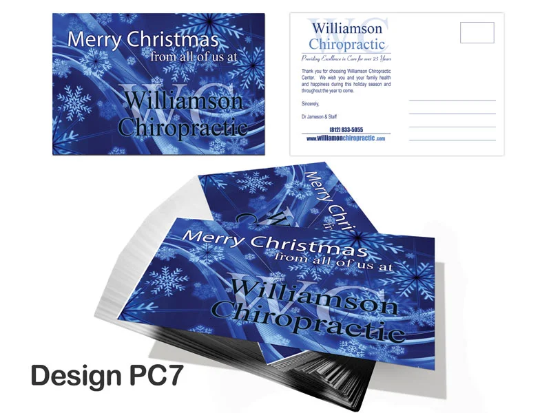 Chiropractic Christmas Postcard - Design PC7 2 Chiropractic Christmas Postcard - Design PC7 - Christmas Postcards for Chiropractic Clinics