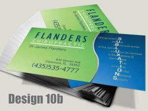 Chiropractic Business Card - Design 10b - Business Cards for Chiropractic Clinics