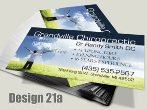 Chiropractic Business Card - Design 21a - For Chiropractic Clinics