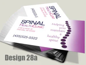 Chiropractic Business Card - Design 28a - For Chiropractic Clinics