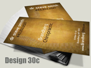 Chiropractic Business Card - Design 30c - For Chiropractic Clinics