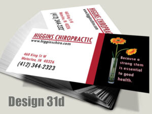 Chiropractic Business Card - Design 31d - For Chiropractic Clinics