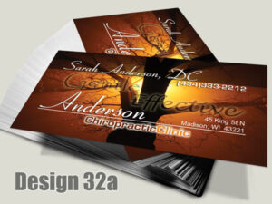 Chiropractic Business Card - Design 32a - For Chiropractic Clinics