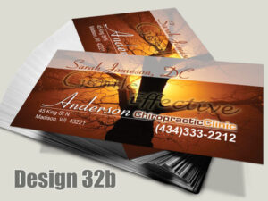Chiropractic Business Card - Design 32b - For Chiropractic Clinics