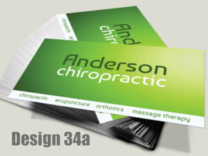 Chiropractic Business Card - Design 34a - For Chiropractic Clinics
