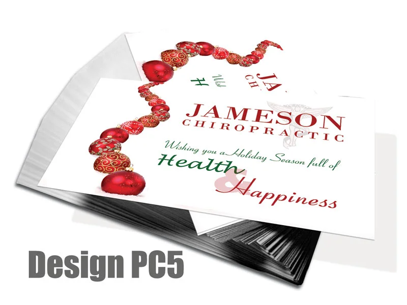 Chiropractic Christmas Postcard - Design PC5 1 Christmas Postcard Design PC5 - Postcards for Chiropractic Clinics
