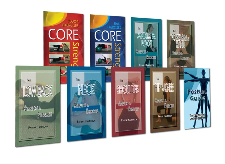Stretch & Exercise Patient Handbooks for Chiropractic Clinics - Handouts for Chiropractic Patients for home exercise.