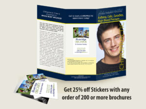 Asthma Colic Earaches and Non-Musculoskeletal Conditions - Chiropractic Patient Education Brochure with a Chiropractic Clinic Sticker applied.