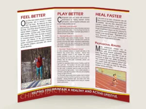 Inside of Brochure -Athletics Chiropractic Patient Education Brochure for Chiropractic Clinics