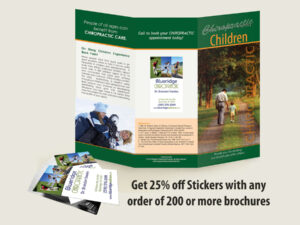 Children - Chiropractic Patient Education Brochure with a Chiropractic Clinic Sticker applied.