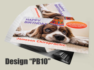 Chiropractic Birthday Postcard Design PB10 - Postcards for Chiropractic Clinics