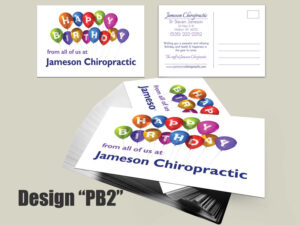 Chiropractic Birthday Postcard Design PB2 - Postcards for Chiropractic Clinics