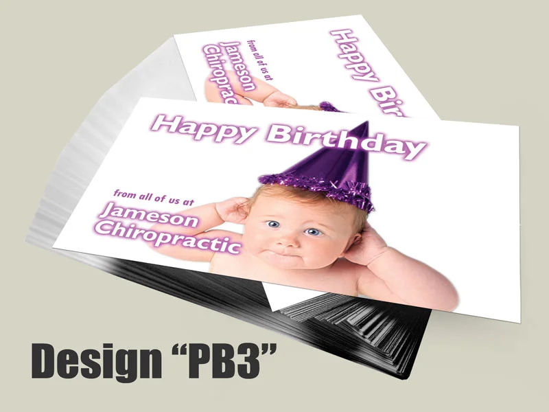 Chiropractic Birthday Postcard Gallery 4 Chiropractic Birthday Postcard Design PB3 - Postcards for Chiropractic Clinics