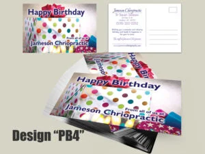 Chiropractic Birthday Postcard Design PB4 - Postcards for Chiropractic Clinics