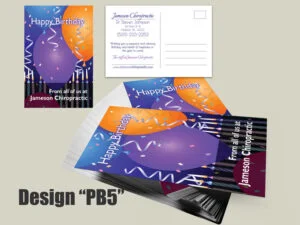 Chiropractic Birthday Postcard Design PB5 - Postcards for Chiropractic Clinics