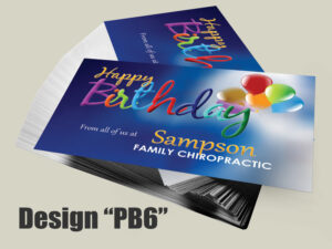 Chiropractic Birthday Postcard Design PB6 - Postcards for Chiropractic Clinics