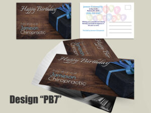 Chiropractic Birthday Postcard Design PB7 - Postcards for Chiropractic Clinics