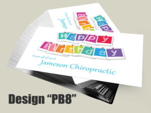 Chiropractic Birthday Postcard Design PB8 - Postcards for Chiropractic Clinics