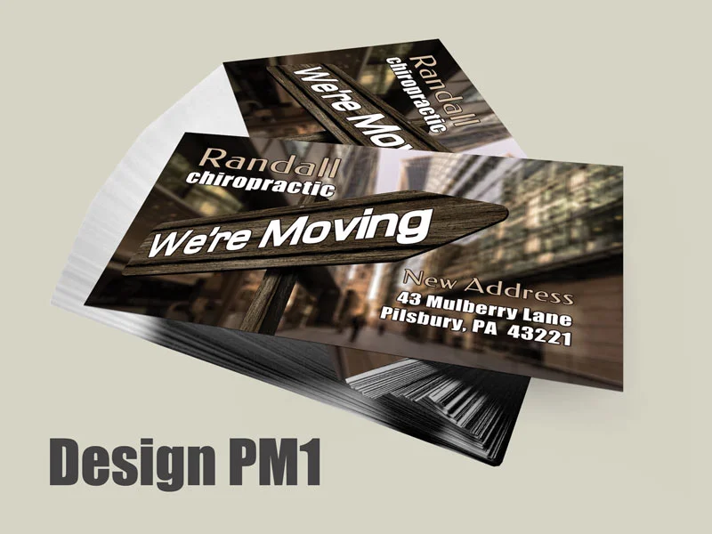 Chiropractic Moving Postcard Gallery 2 Chiropractic Moving Postcard Design PM1 - Postcards for Chiropractic Clinics