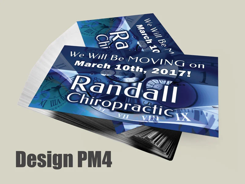 Chiropractic Moving Postcard Gallery 5 Chiropractic Moving Postcard Design PM4 - Postcards for Chiropractic Clinics