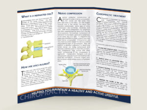 Inside of Brochure - Disc Herniation Chiropractic Patient Education Brochure for Chiropractic Clinics