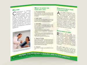 Inside of Brochure - First Visit Chiropractic Patient Education Brochure for Chiropractic Clinics