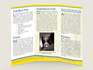 Inside of Brochure - Low Back Pain Chiropractic Patient Education Brochure for Chiropractic Clinics