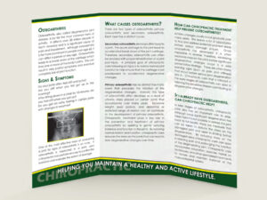 Inside of Brochure - Osteoarthritis Chiropractic Patient Education Brochure for Chiropractic Clinics