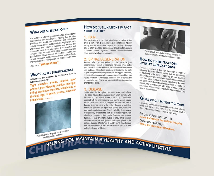 Inside of Brochure - Subluxations Chiropractic Patient Education Brochure for Chiropractic Clinics