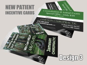 Chiropractic New Patient Incentive Cards - Design 3 - New Patient Cards for Chiropractic Clinics