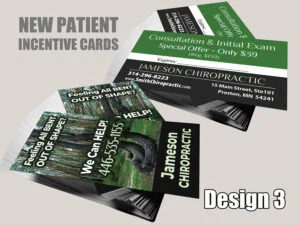 Chiropractic New Patient Incentive Cards - Design 3 - New Patient Cards for Chiropractic Clinics