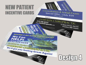 Chiropractic New Patient Incentive Cards - Design 4 - New Patient Cards for Chiropractic Clinics
