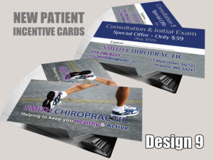 Chiropractic New Patient Incentive Card - Design 9 - New Patient Cards for Chiropractic Clinics