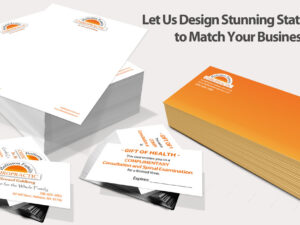 Chiropractic Stationary For Chiropractic Clinics - Letterhead Envelopes and Business Cards - Sample Design 2