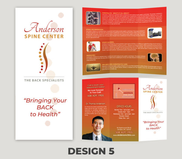 Custom Chiropractic Clinic Brochure - Design 5 - Chiropractic Office Brochure
