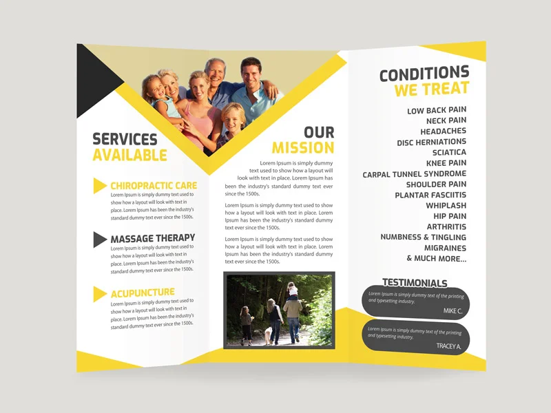 Chiropractic Custom Brochure - Design 2 Inside