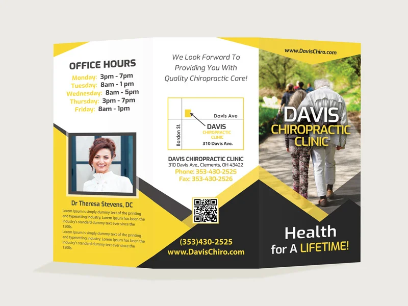 Custom Chiropractic Brochures - Design 2 Outside