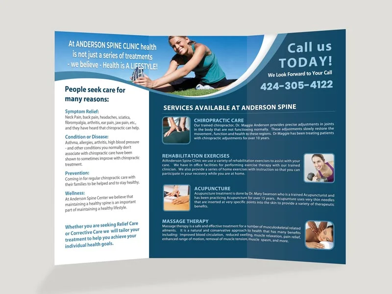 Custom Chiropractic Brochures - Design 3 Inside