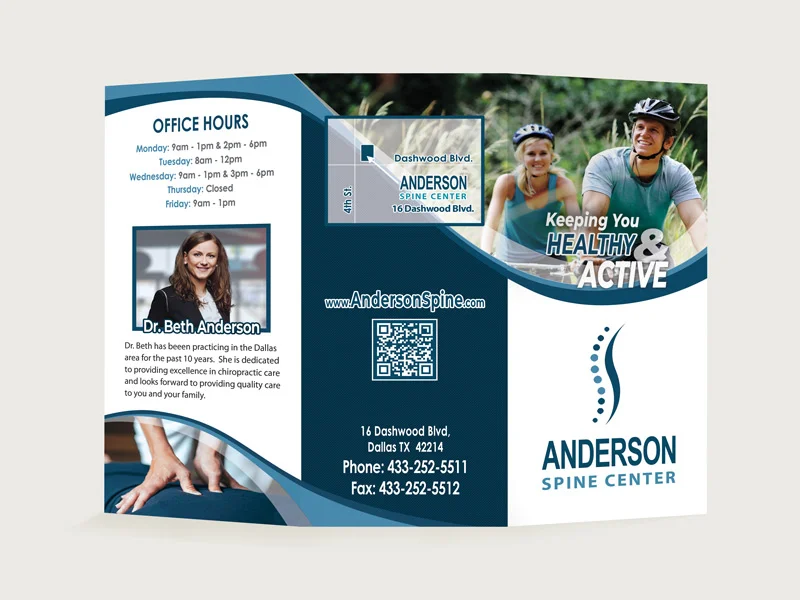 Chiropractic Custom Brochures - Design 3 Outside