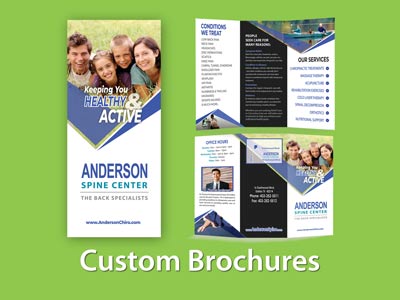 Chiropractic Brochures - Custom brochures for Chiropractic Clinics - menu image