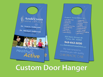 Custom Chiropractic Door Hangers for Chiropractic Clinics - menu image