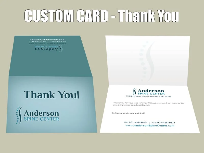 Chiropractic Greeting Cards 3 Custom Chiropractic Greeting Cards for Chiropractic Office - Thank You design